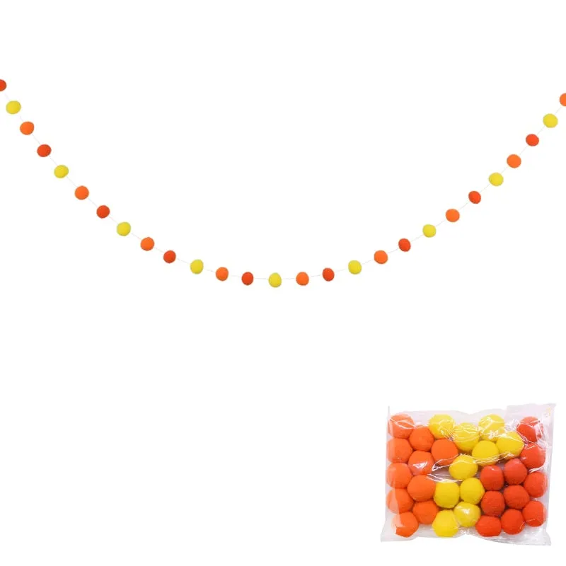 2.5Meter Colorful Pompom Pendant Garland Ins Nordic Series Wool Felt Ball String DIY Handmade Nursery Children Room Decor