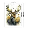 (Big Size) Deer With Flowers - 11CT Stamped Cross Stitch 40*60cm/15.75*23.62in