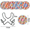6PCS Diamond Painting Acrylic Washable Mandala Coaster with Holder