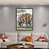 >SALE<Full Embroidery Eco-cotton Thread 11CT Printed Elephants Cross Stitch 50x65cm