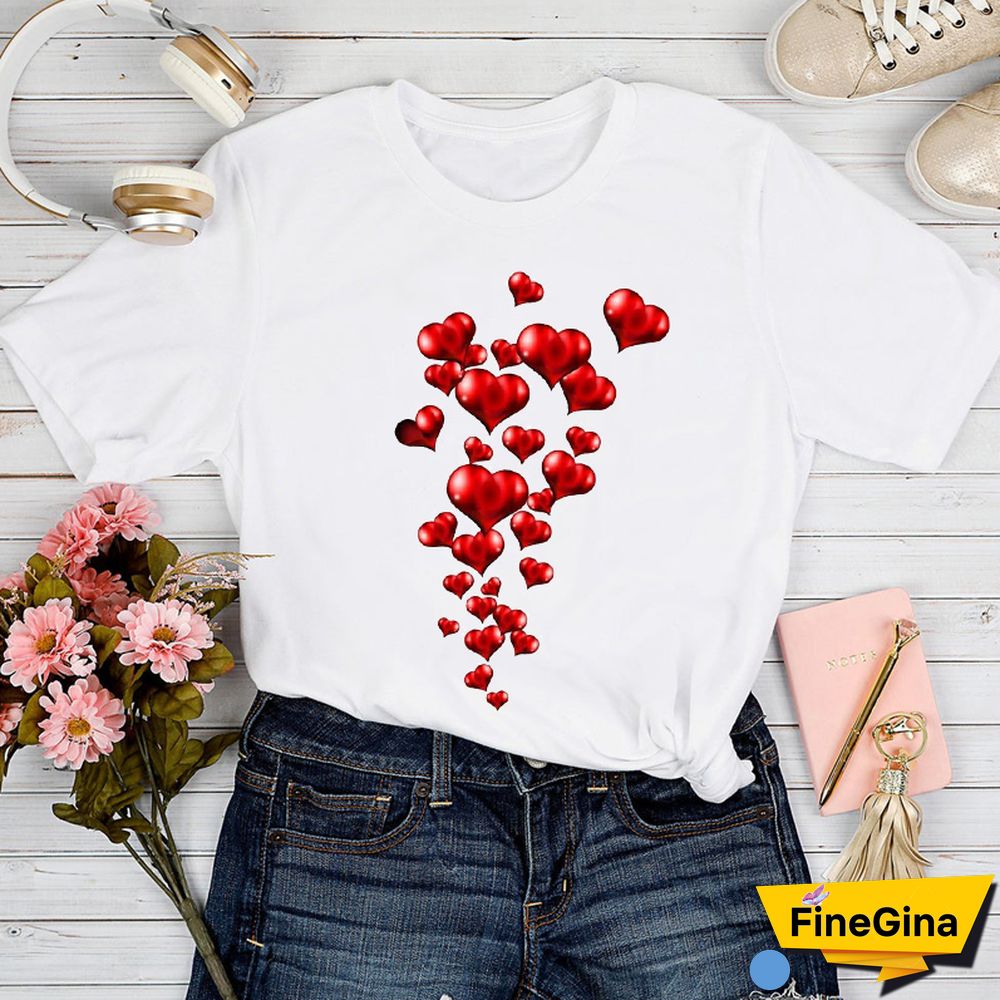 T-shirts Women Love Geometric Trend Style 90s Spring Summer Tshirt Top Lady Print Clothes Graphic Female Tee T-Shirt