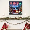 Diamond Painting-DIY Full Round Drill Santa Claus Elk Fireworks(40*40 CM)