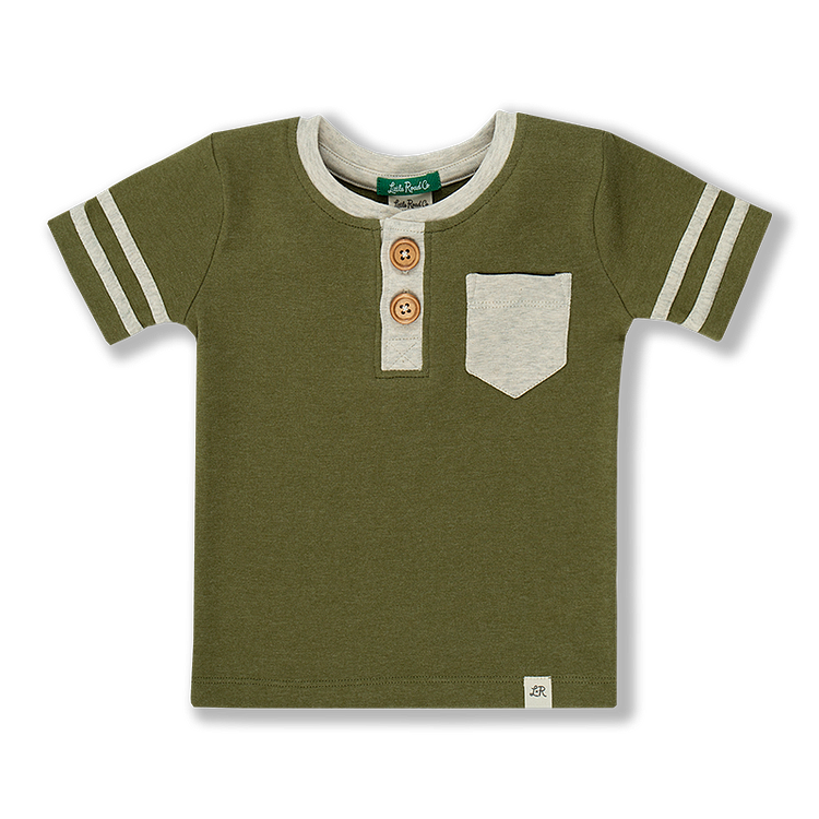 Forest Pine Short Sleeve Retro Button Pocket Shirt