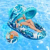 Beach Folding Hammocks PVC Floating Lounger Air Mattress for Swimming Pool Party