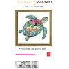 Turtle DIY Special Shape Double sided Print Clear Diamond Art Kit Wooden Framed Diamond Painting Kit(22x22cm)