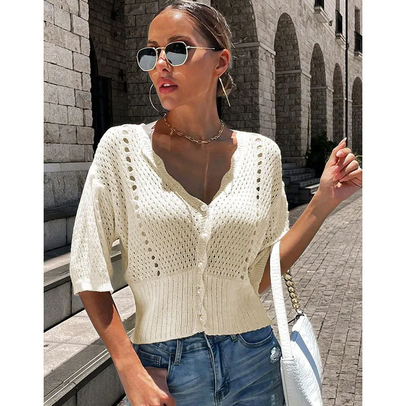 Athvotar Athvotar Embroidered Flower Women's Clothing 2025 New Loose One-Word Shoulder Jacket Sweater