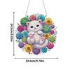 Succulent Bush White Cat Double Sided - 5D DIY Pendant