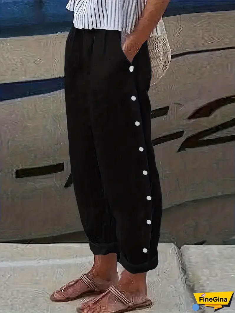 Lightweight Linen Blend Wide Leg Pants