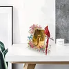 Acrylic Special Shape Cardinal and Flower Diamond Painting Picture Frame Kit