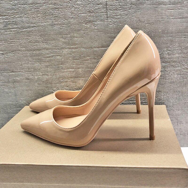 GOOSHOE Light Nude 12cm High Heels Women Shoes Classsical Pumps Shoes 10cm 8cm