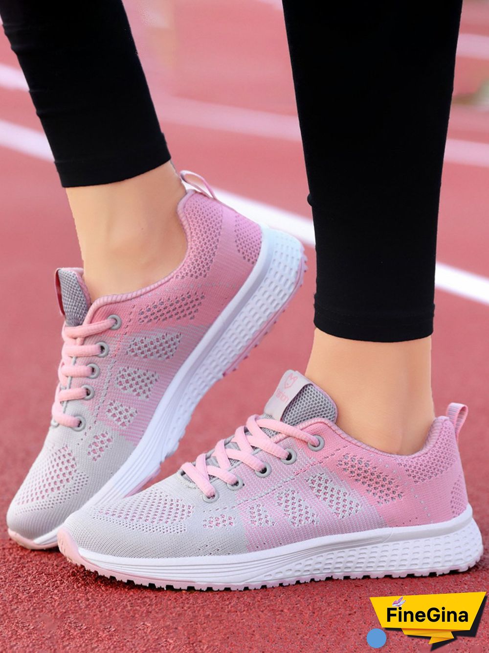 Contrasting Solid Color Breathable Mesh Casual Sneakers