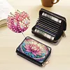 (US Local)Diamond Painting Card Holder Coin Purse Diamond Art Wallet for Women (Lotus A)