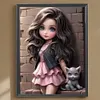 >SALE<5D DIY Full Round Drill Diamond Painting Curly Haired Big Eyed Girl Decor30x40cm