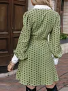 Contrast Color Lapel Collar Polka-Dot A-Line Fashion Mini Dress