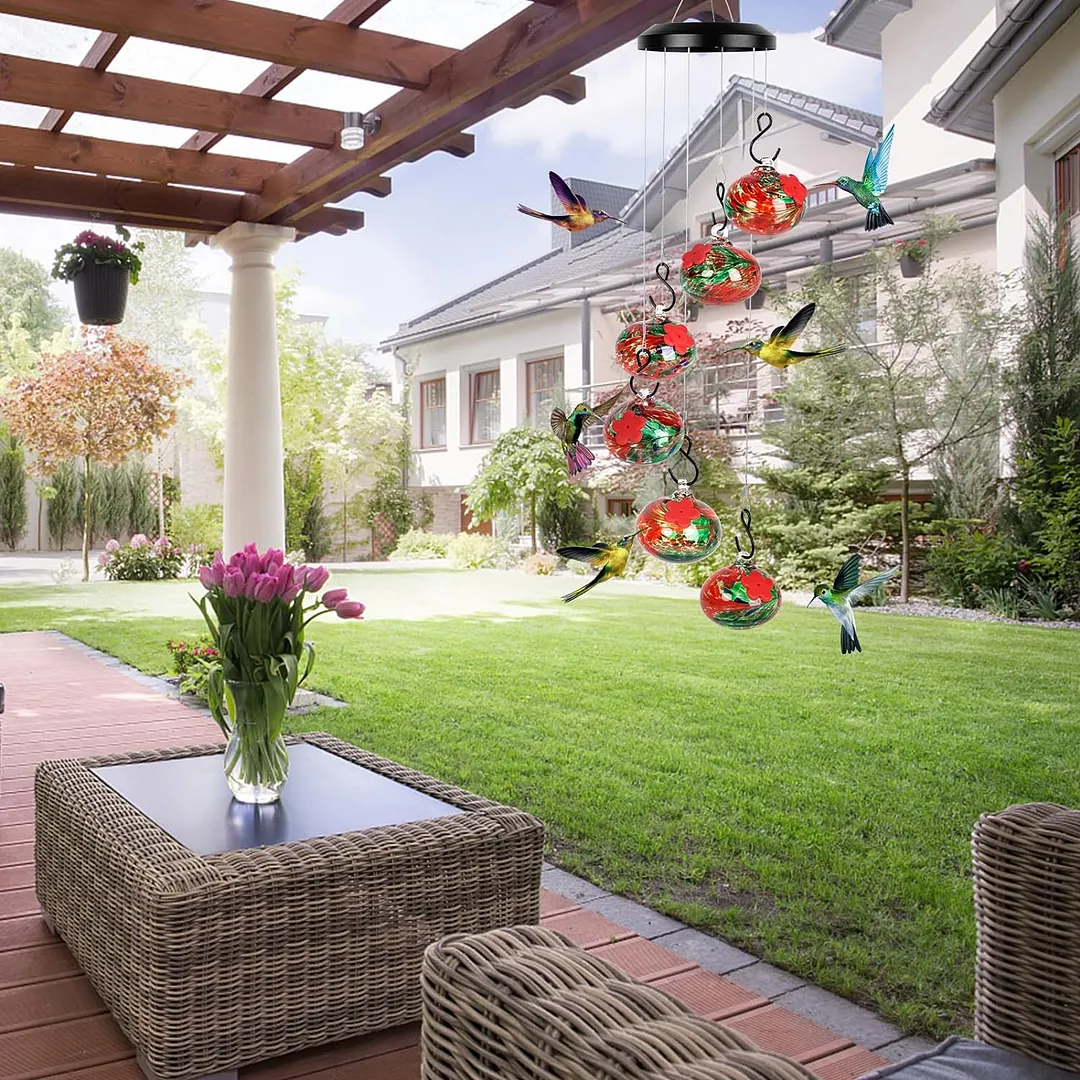 Shirem Wind Chime Hummingbird Feeder
