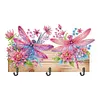 Wooden Dragonfly Flower Special Shape Diamond Painting Hanging Hooks for Decor