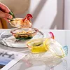 Vintage-Style Glass Hen on Nest Dish with Lid Tabletop Dessert Plate Snack Bowl