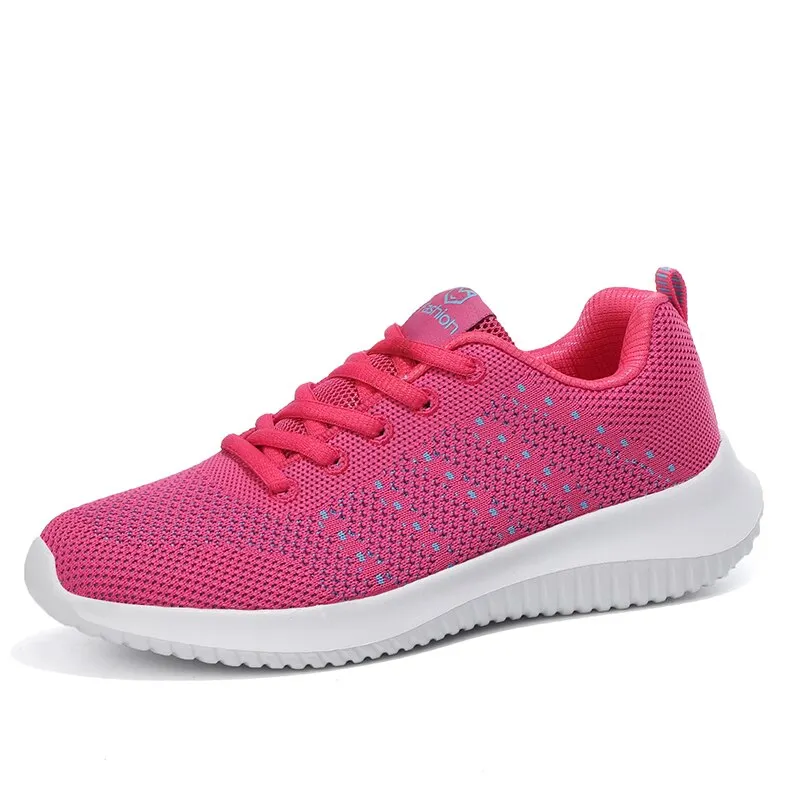 Sports Shoes For Women Outdoor Comfortable Mesh Walking Jogging Ladies Light Flats Shoes Breathable Soft Athletics Weaving