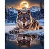 Moon Wolf-Full Round Diamond Painting 40*50cm