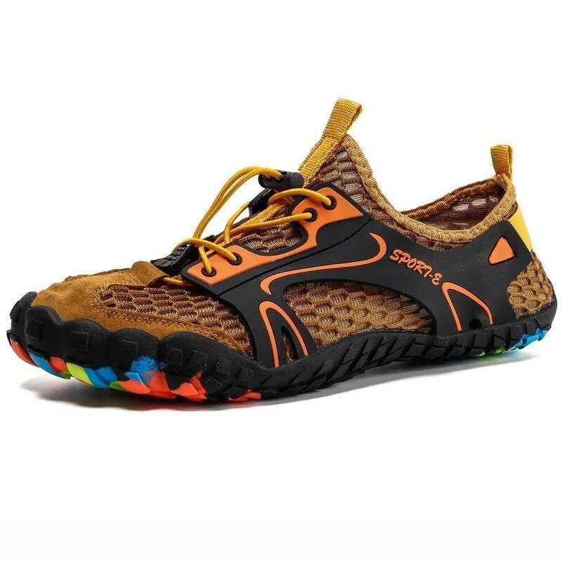 VEAMORS Outdoor Sneakers Non-slip Hiking Shoes For Men Women Walking Trekking Sneakers Unisex Breathable Mesh Upstream Shoes