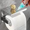 Stainless Steel Toilet Paper Holder Wall Mounted Punch-Free Bathroom Accessories