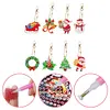 8pcs Set Christmas Diamond Painting Keychain Gifts