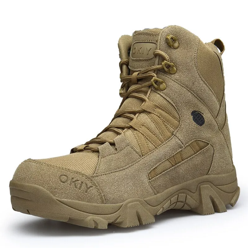 Army Boots Military Boots Men Tactical Boots Zip Army Tactical Desert Combat Boots Safety Shoe Snow Leather Winter Autumn Brown