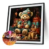 Xmas Gift Bear - Round AB Drills Diamond Painting(45x45cm)
