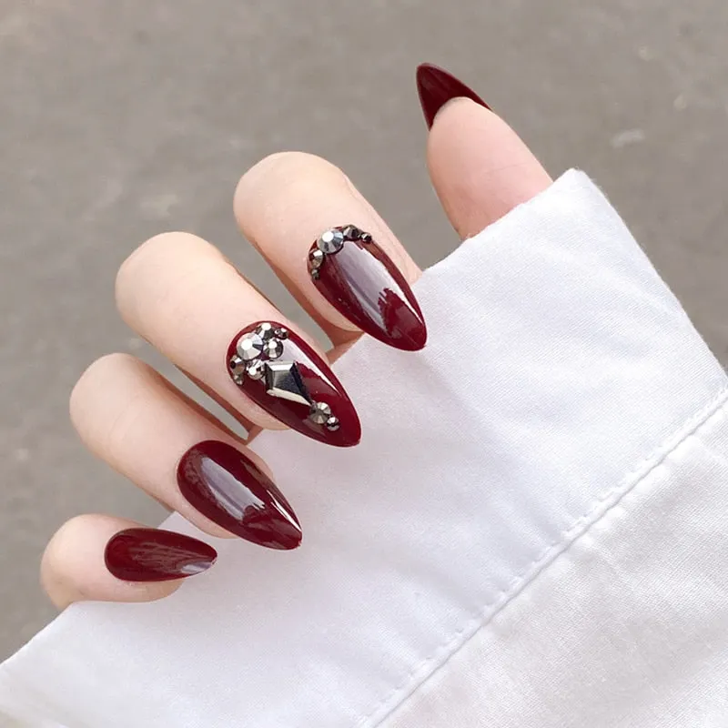 24pcs/set Press on Nail Tips Acrylic 10 Sizes Flower Design Fake Nails Art Full Cover French False Nail Art Tips Artifical Nails-Nail Inspo