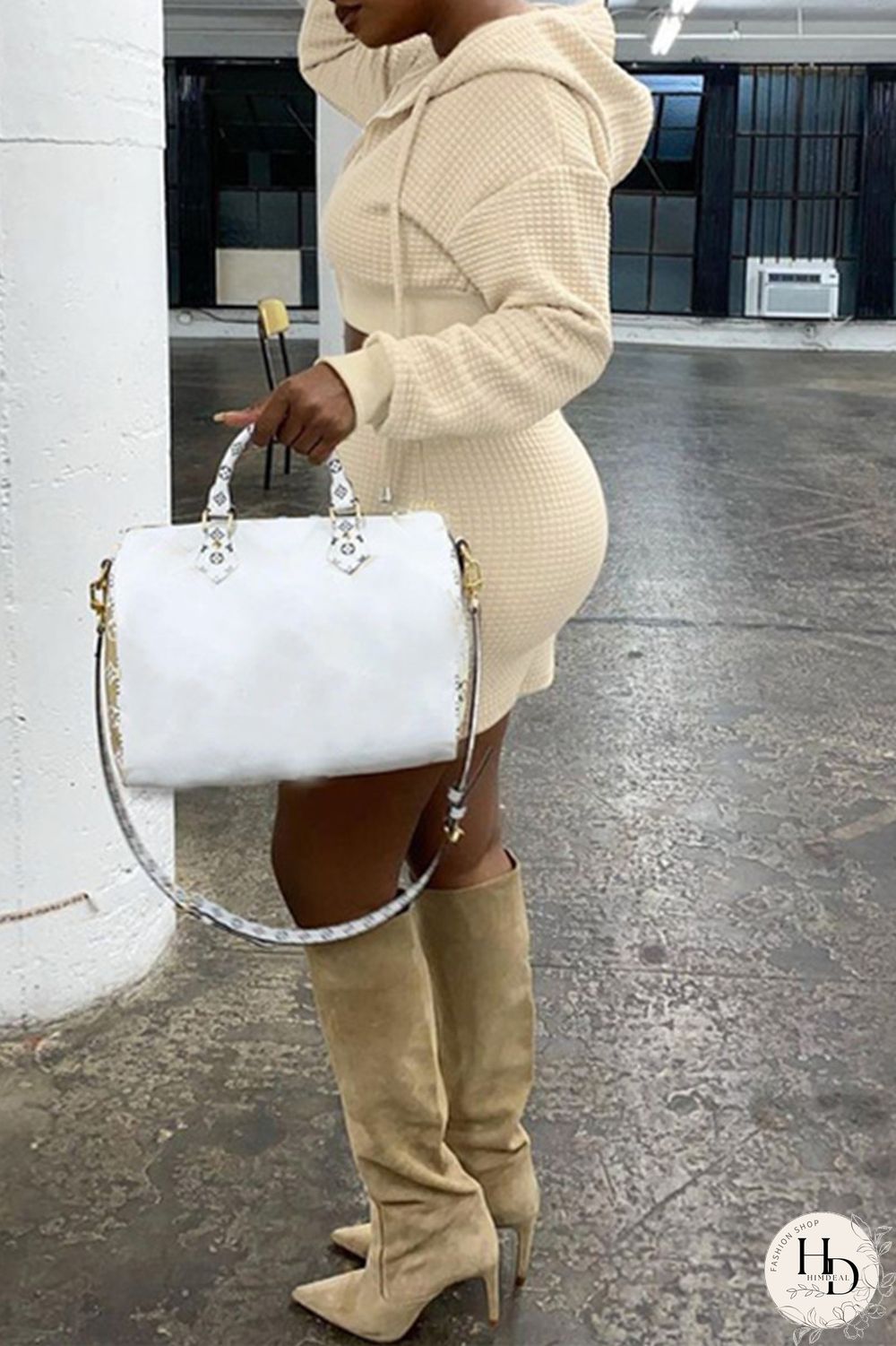 Brown Sexy Casual Solid Basic Hooded Collar Long Sleeve Two Pieces