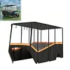 [US Local Warehouse] Fits 6-Person Golf Cart Rain Cover with Transparent Windshield & Reflective Strips 600D Waterproof Oxford Fabric Outdoor Golf Cart Protector Compatible with Club Car & for EZGO