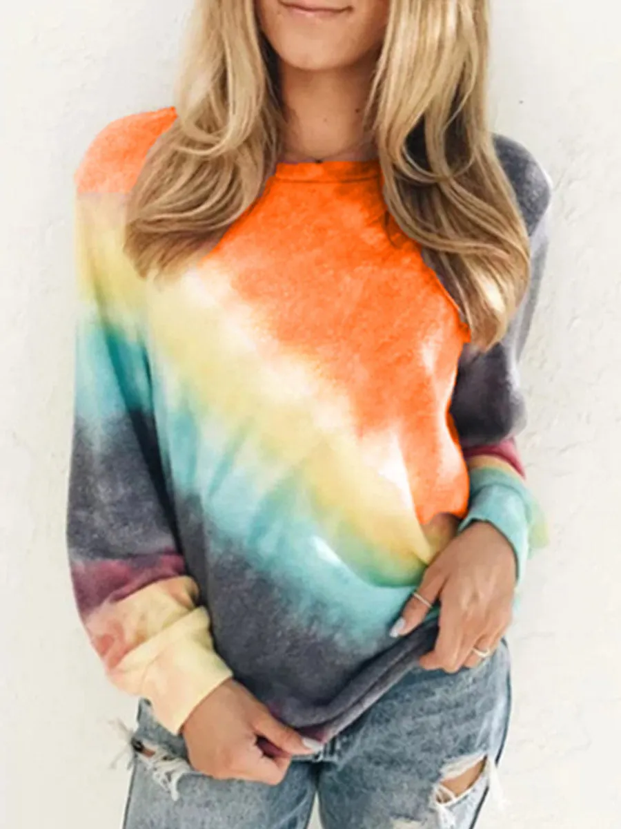 Round Neck Tie Dye Sweatshirt