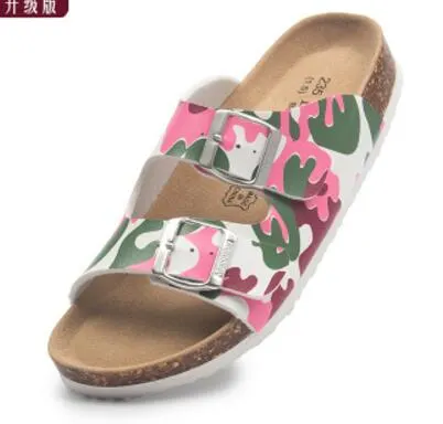 summer graffiti cork sandals women mixed color flip flops valentine shoes zapatos mujer sandalias beach slippers big size 45c463
