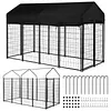 [US Local Warehouse] Outdoor Secure Wire Crate Kennel Anti-Rust Metal Dog Cage for Medium Small Dogs