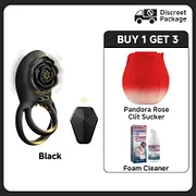 2.0 Version Clit Stmulator & Vibrating Penis Ring Rose Toy For Couples