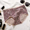 Ice silk seamless large size satin leopard print briefs