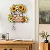 (US Local)Wooden Special Shape Cat 2 Hooks Diamond Painting Hook Rail for Wall Cabinet