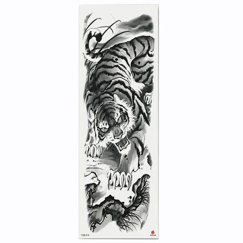 2018 New Full Flower Arm Tattoo Sticker Skeletons and Roses Temporary Body Paint Water Transfer Tattoo Sleeve