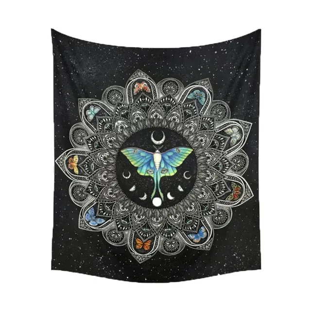 Tarot Tapestry Boho Tapestry Wall Hanging Moon Phase Magic Hand Tapestries Bedroom Decor Bedspread Cover Sun Moon Wall Decor