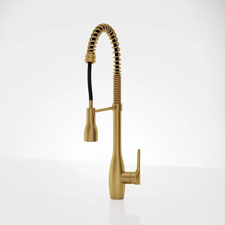  EVERSTEIN Commercial Spring Pull-Down Kitchen Faucet Brushed Gold SFS-1302K-GD