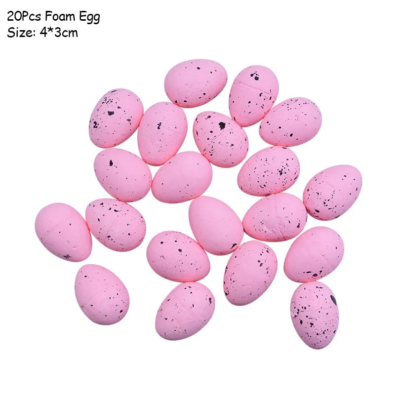 DIY Easter Decoration Eggs Styrofoam Foam Ball Happy Easter Decorations For Home Kids Easter Party Gifts Handmade Ornaments