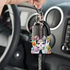 (US Local)PET Double Sided Special Shaped Easter Alphabet DIY Diamond Painting Keychain