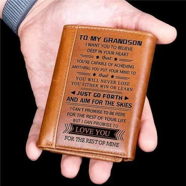 To My Grandson - You Will Never Lose - Tri-fold Wallet The Cold Blanket
