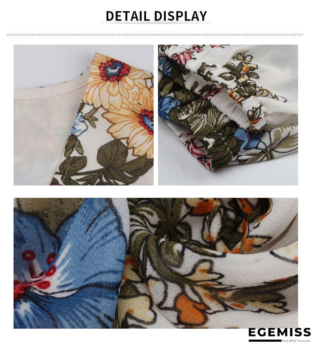New Women's Spring/summer V-neck Long-sleeved Chiffon Print Dress | EGEMISS