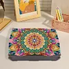 (US Local)Diamond Painting Storage Box DIY 5D Diamond Painting Jewelry Box (Flower C)