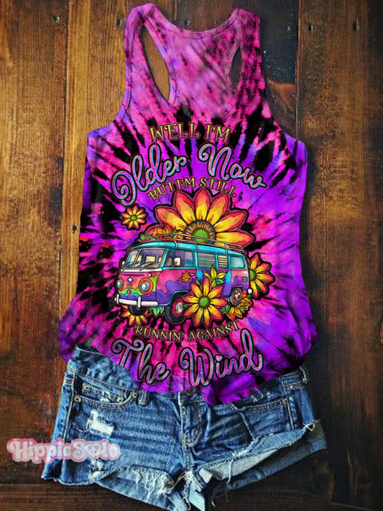 Running Against The Wind Tie Dye Print Tank Top Multicolor / S