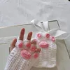 Girls Gift Idea Hand Woven Half Fingers Cat Paws Wool Gloves