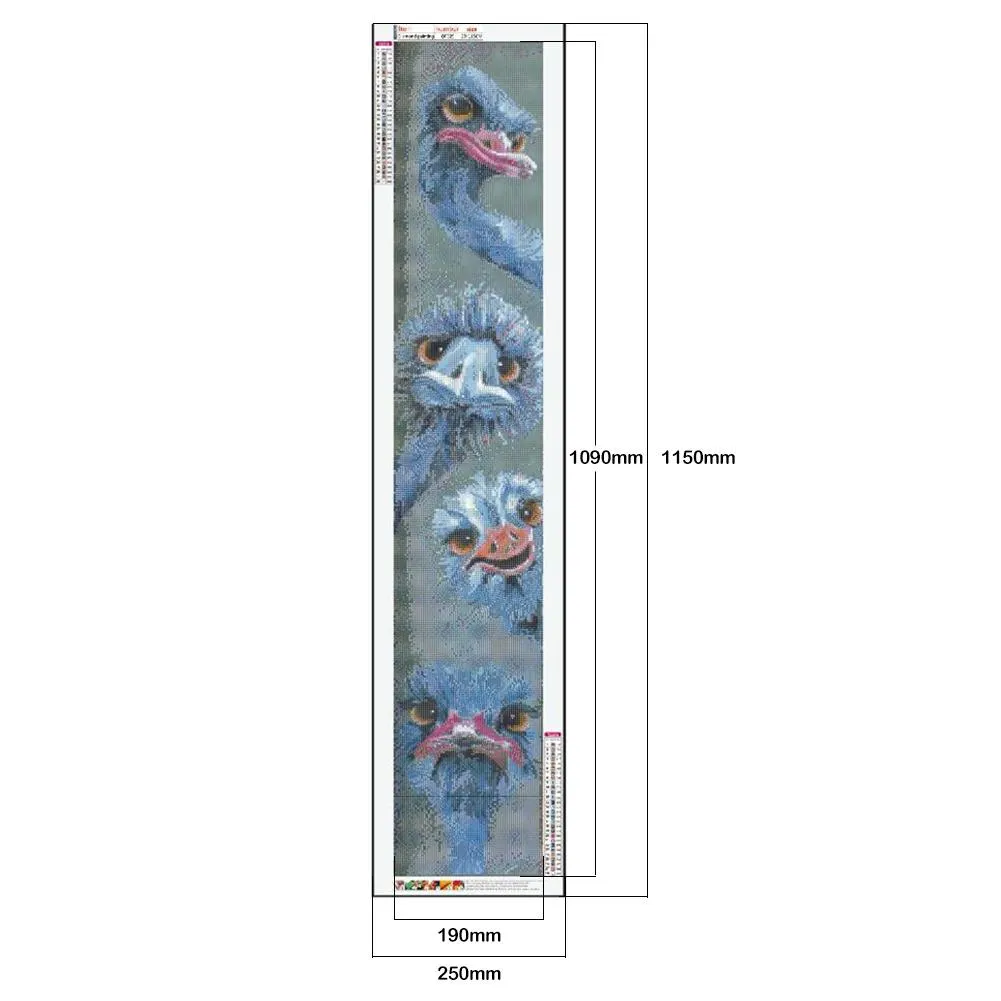 Diamond Painting - Full Round Drill - Ostrich(25*115cm)