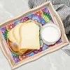 >SALE<Wooden Mandala 5D DIY Diamond Painting Serving Tray with Handle for Home Decor