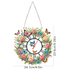 Diamond Painting Acrylic Flower Butterfly 5D Diamond Painting Wreath Clock